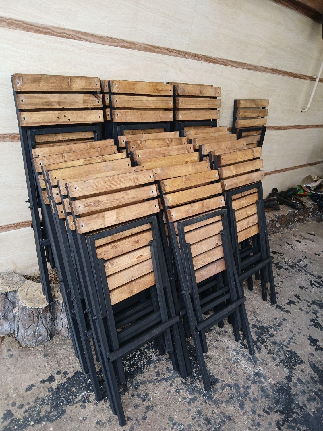 میز و صندلی چوب فلز نیمکتی تاشو کد A 67|میز و صندلی غذاخوری|رشت, کوی عرفان|دیوار