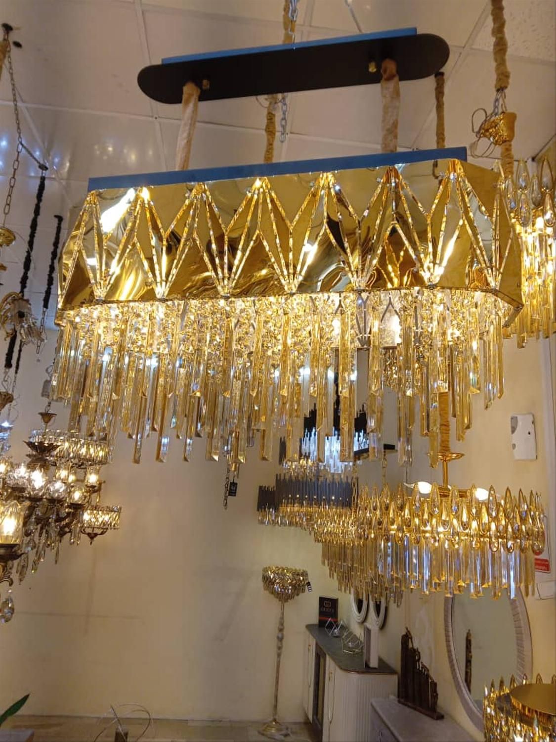 لوستر لاینر کریستالی تخت جمشید|لوستر و چراغ آویز|اهواز, حصیرآباد|دیوار