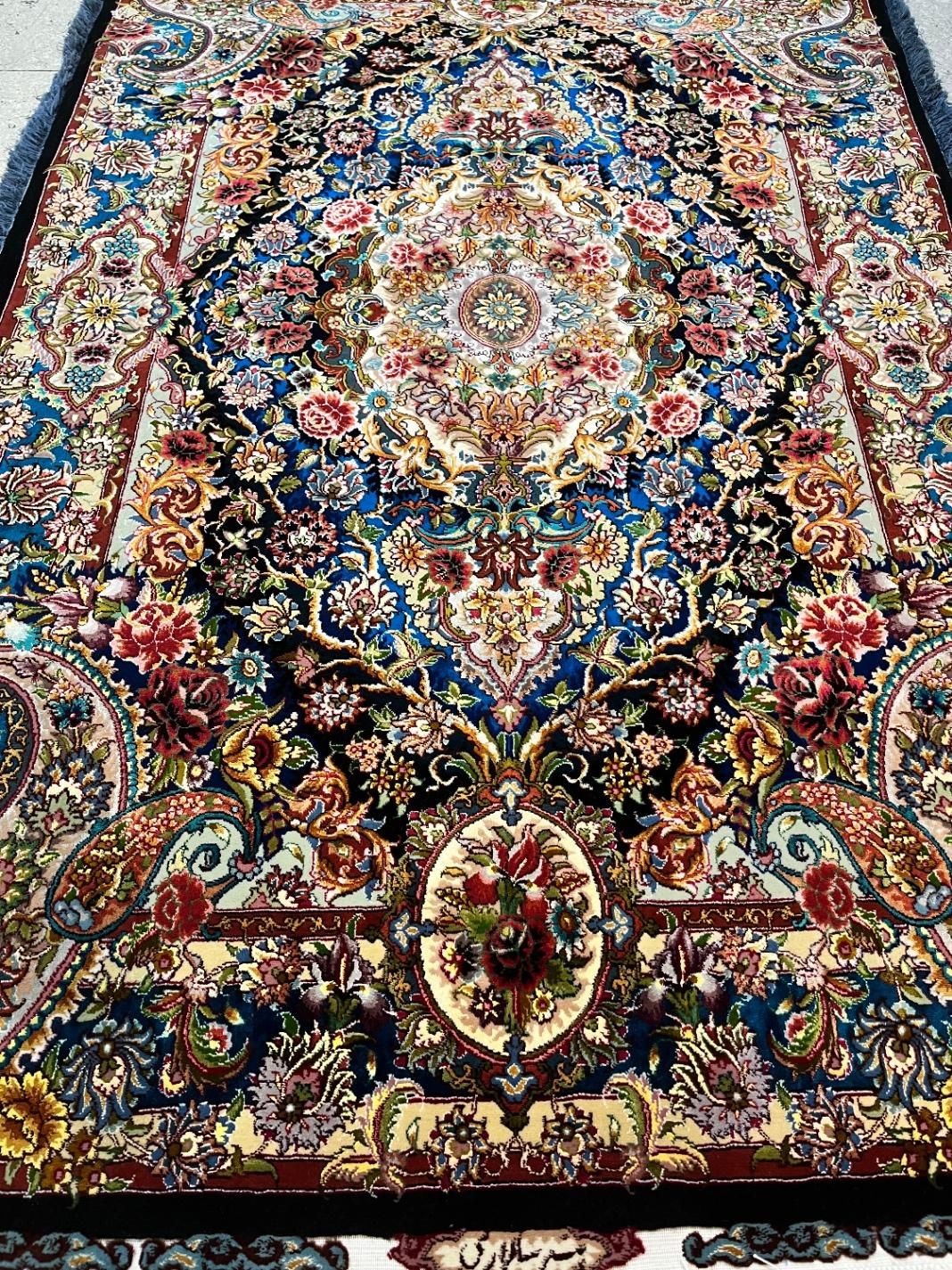 زرنیم دستبافت سالاری تبریز باغ بهشت (۲متن ابریشم)|فرش|تهران, ایرانشهر|دیوار