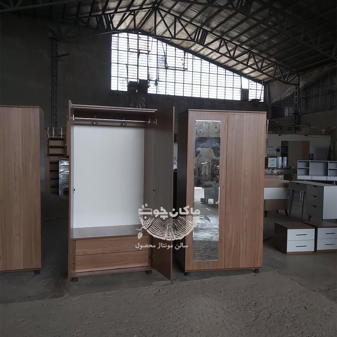 ماکان چوب / کمد لباس 2 درب 2 کشو مخفی مدل BASE|جاکفشی، کمد، دراور|مشهد, آزادشهر|دیوار