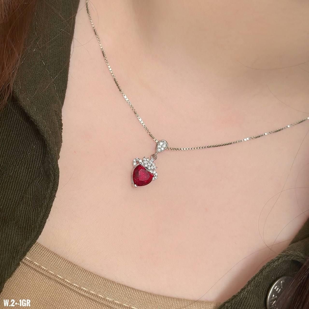 گردنبند قرمز نقره کد0786 قیزلار گونون کادوسی|بدلیجات|تبریز, |دیوار