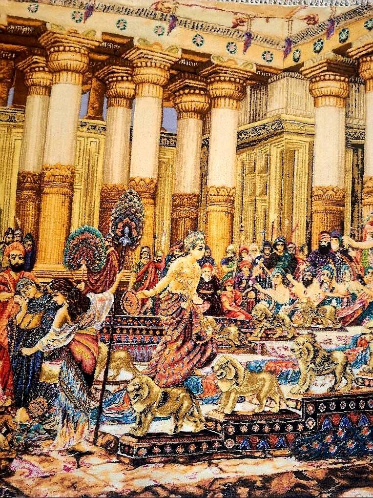 تابلو فرش دستباف ملک سلیمان چله ابریشم ۱۵۰ در ۱۰۰|تابلو فرش|تهران, ستارخان|دیوار