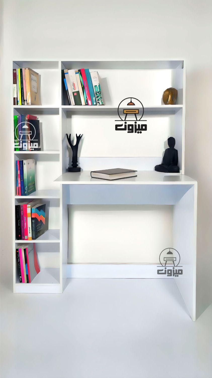میز تحریر کتاب‌ خانه دار مدل ‌گیسو دو ‌سفید|میز تحریر و کامپیوتر|تبریز, |دیوار