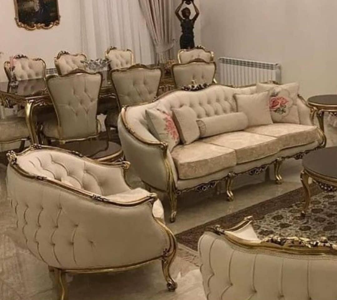 مبل مدل رز فرانسوی ۷ نفره با میز و عسلی|مبلمان خانگی و میز عسلی|ملایر, |دیوار