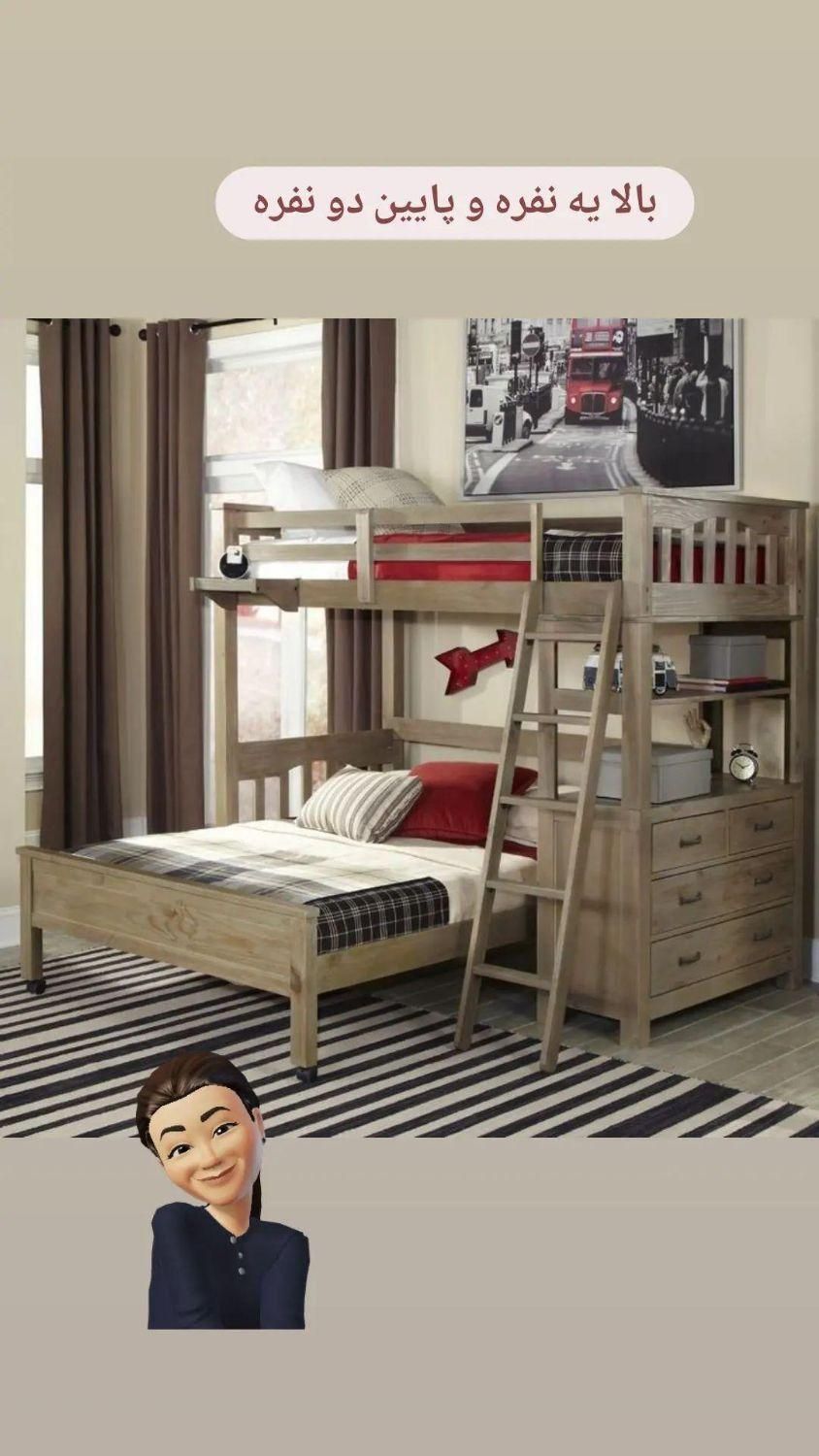 تخت نوجوان ۳ نفره|تخت و سرویس خواب|خاوران, |دیوار