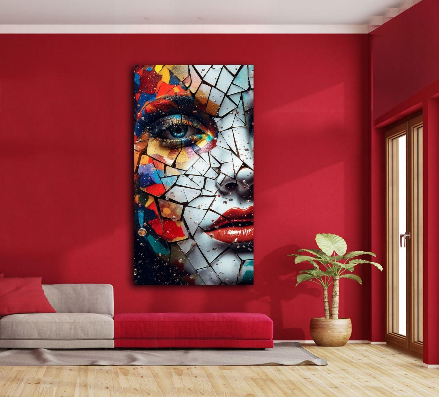 تابلو نقاشی رنگ روغن چاپ شاسی مدرن سوررئال چهره زن|تابلو، نقاشی، عکس|تهران, سردارجنگل|دیوار