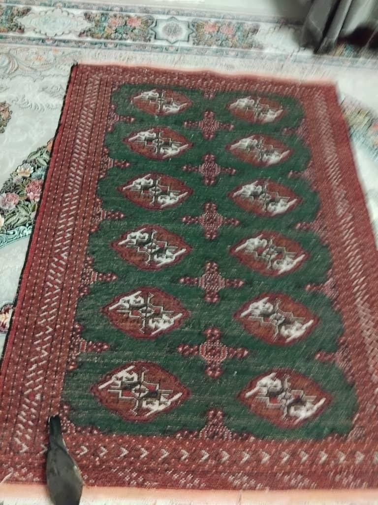 قالیچه دستباف قدیمی ترکمن|گلیم، جاجیم، گبه|شاهین‌شهر, طالقانی|دیوار