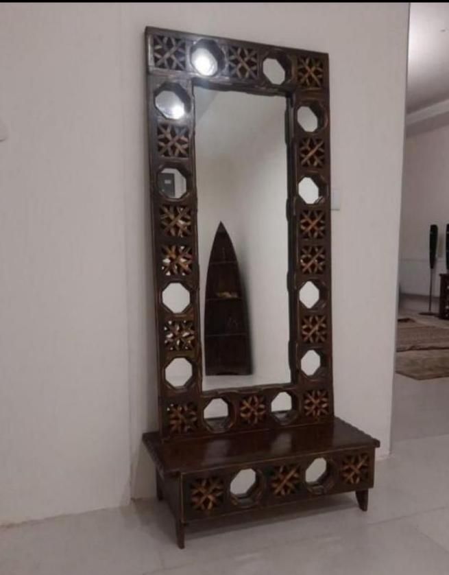 آینه کنسول مدل گره چینی چوب روسی تک و عمده|بوفه، ویترین، کنسول|شیراز, وزیرآباد|دیوار