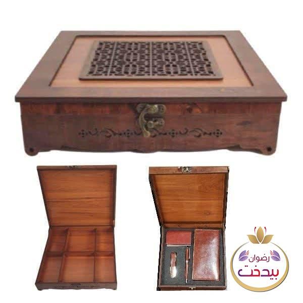 جعبه چوبی پذیرایی و ست تبلیغاتی سایز1 رنگ گردویی|لوازم التحریر|تهران, امام حسین|دیوار