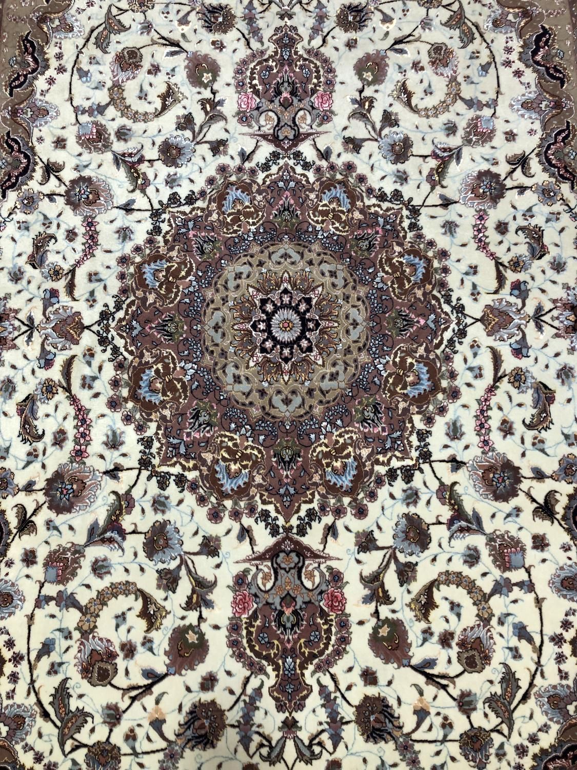 (فرش فرزین)جفت۶ متری نقشه شیوا۵۰رج،چله ابریشم|فرش|تبریز, |دیوار