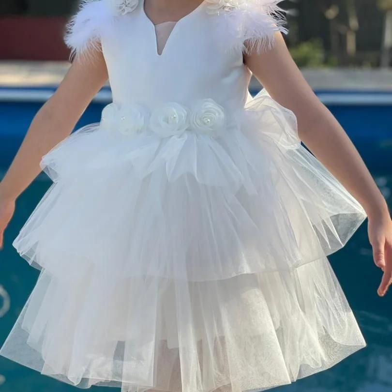 پیراهن طبقه ای تور دار مجلسی عروس|کفش و لباس بچه|کرمانشاه, |دیوار