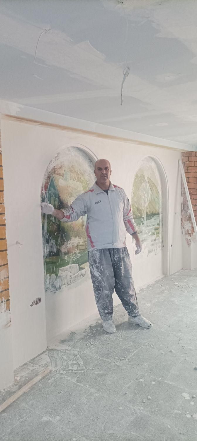 گچ کاری گچبری لکه گیری بنایی اسلامشهر حتی یک متر|خدمات پیشه و مهارت|اسلامشهر, شهرک قائمیه|دیوار