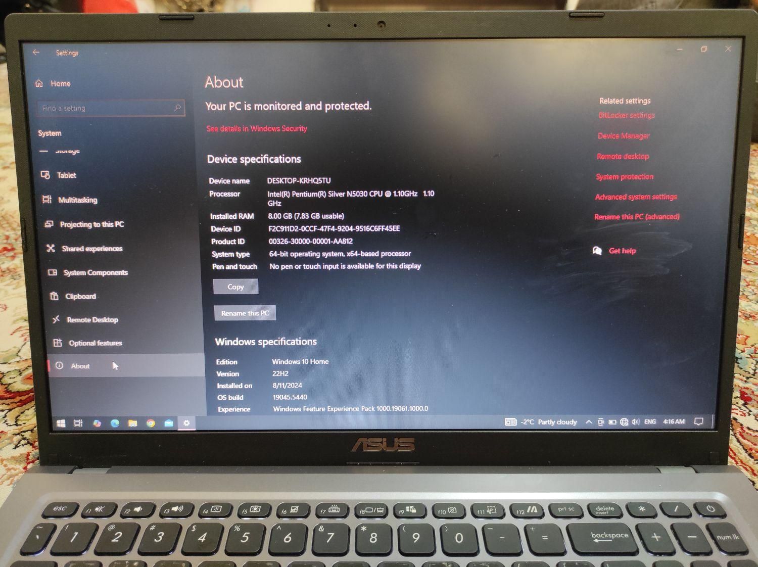 لپ تاپ ایسوس x565 asus|رایانه همراه|تهران, بریانک|دیوار