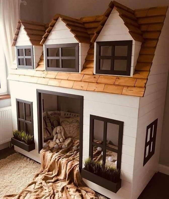 تخت کلبه ای دو طبقه طرح خانه انگلیسی|تخت و سرویس خواب|خاوران, |دیوار