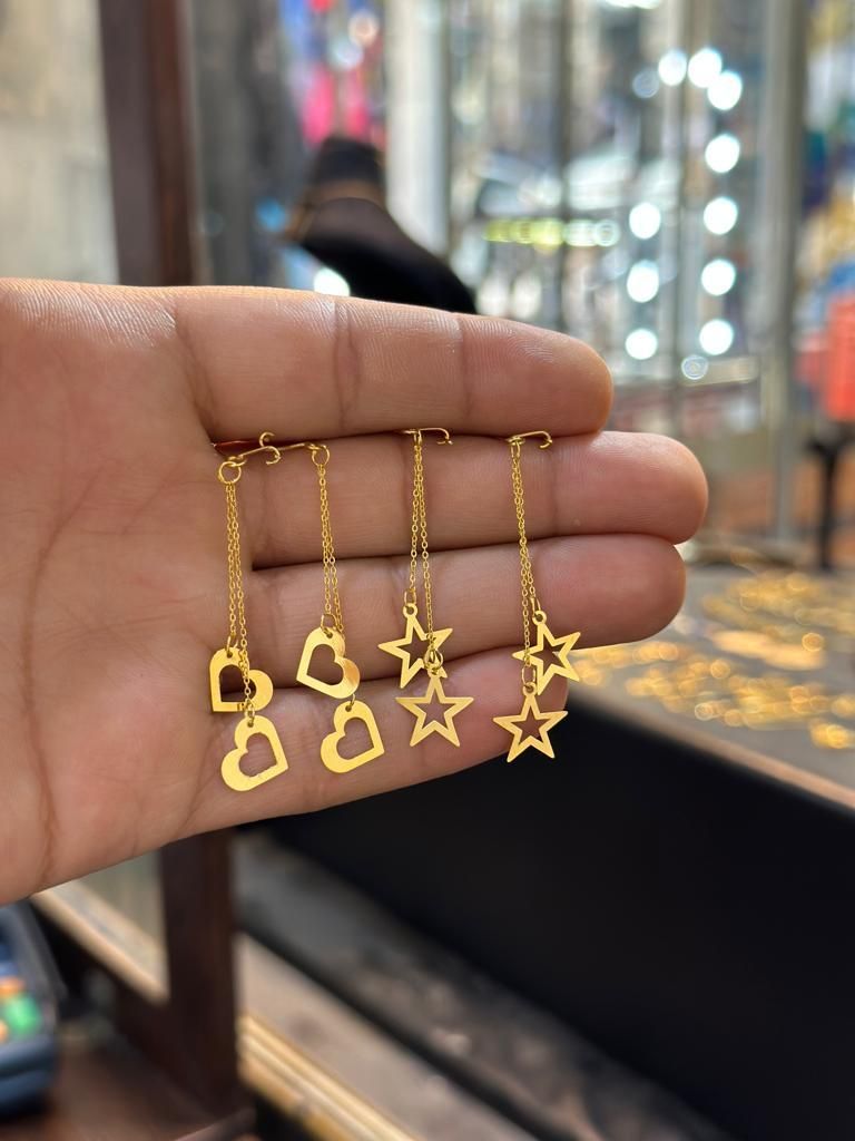 گوشواره با آویز قلب|جواهرات|دزفول, |دیوار