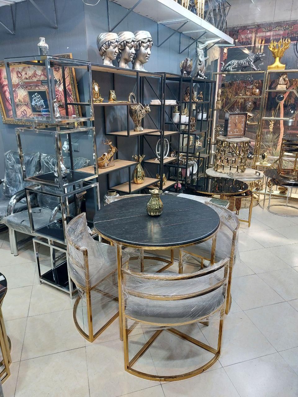 میز ناهارخوری جلو مبلی آبکاری سنگی شیشه غذاخوری|میز و صندلی غذاخوری|مشهد, شهرک رازی (شهرک غرب)|دیوار