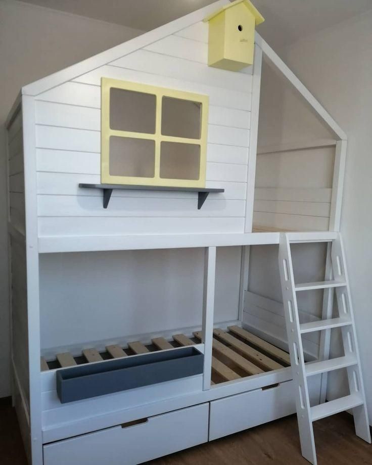 تخت خواب دو طبقه کلبه ای کودک|تخت و سرویس خواب|خاوران, |دیوار