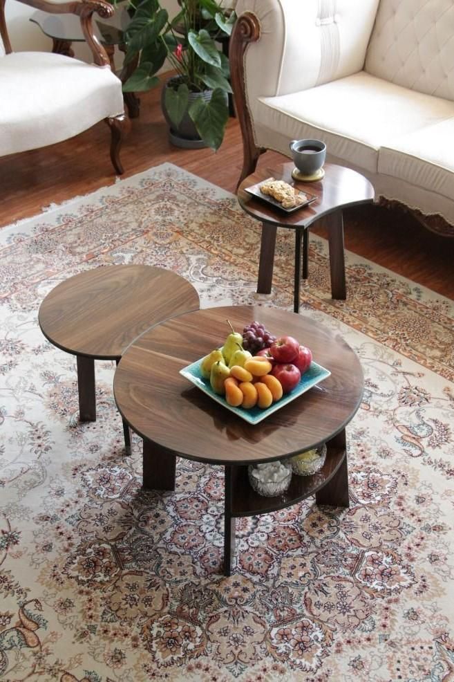 جلومبلی دایره با دو عسلی مکمل دایره|مبلمان خانگی و میز عسلی|اصفهان, باغ فدک|دیوار