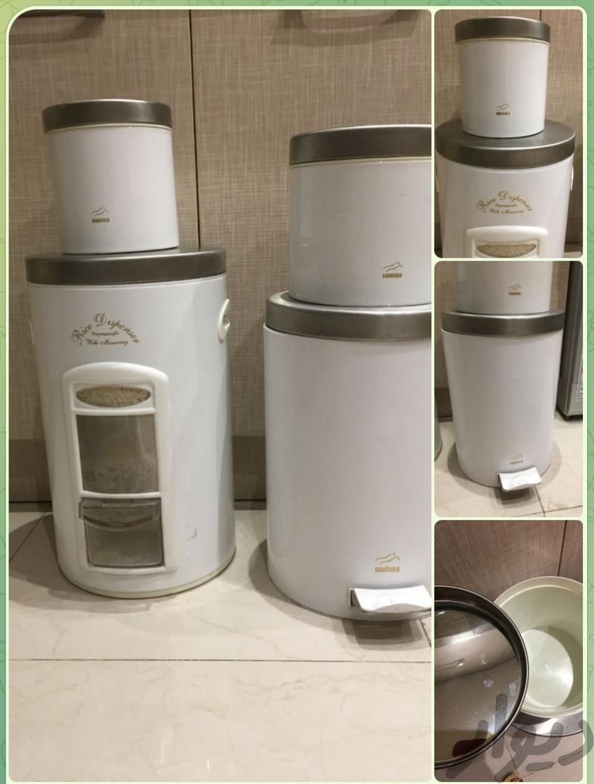 ۴تیکه سطل زباله بانکه برنج بانکه قند و شکر نو نو|ظروف نگهدارنده، پلاستیکی و یکبارمصرف|تهران, توحید|دیوار