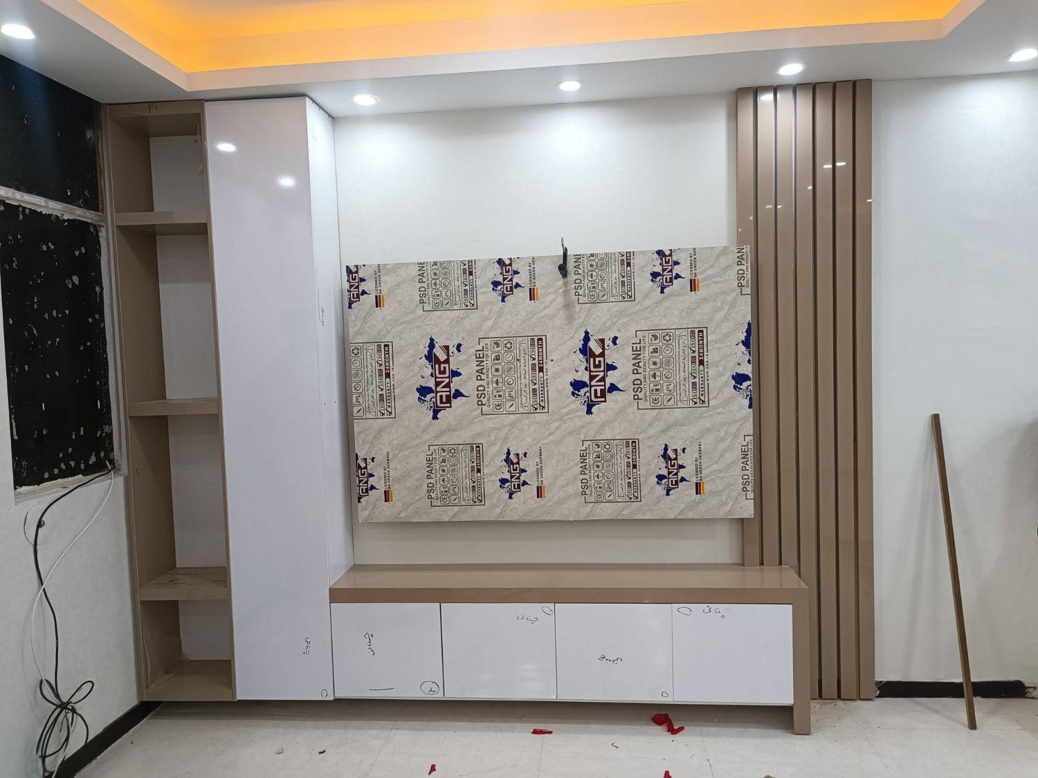 تی وی روم میز دیواری mdf مدرن ترمو وود تاپ شیت|میز تلویزیون|اهواز, شریعتی جنوبی|دیوار