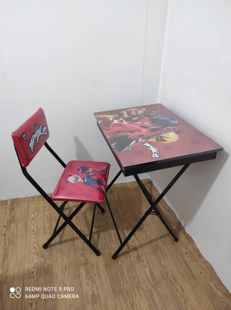 میز تحریر باکس دار و صندلی تاشو در طرحهای متنوع|تخت و صندلی بچه|رشت, معلم|دیوار