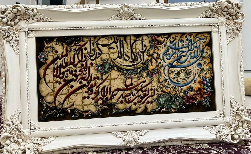 تابلوفرش دست بافت تبریز گل ابریشم چله نخ ۵۰ رج|تابلو فرش|گلستان (تهران), |دیوار