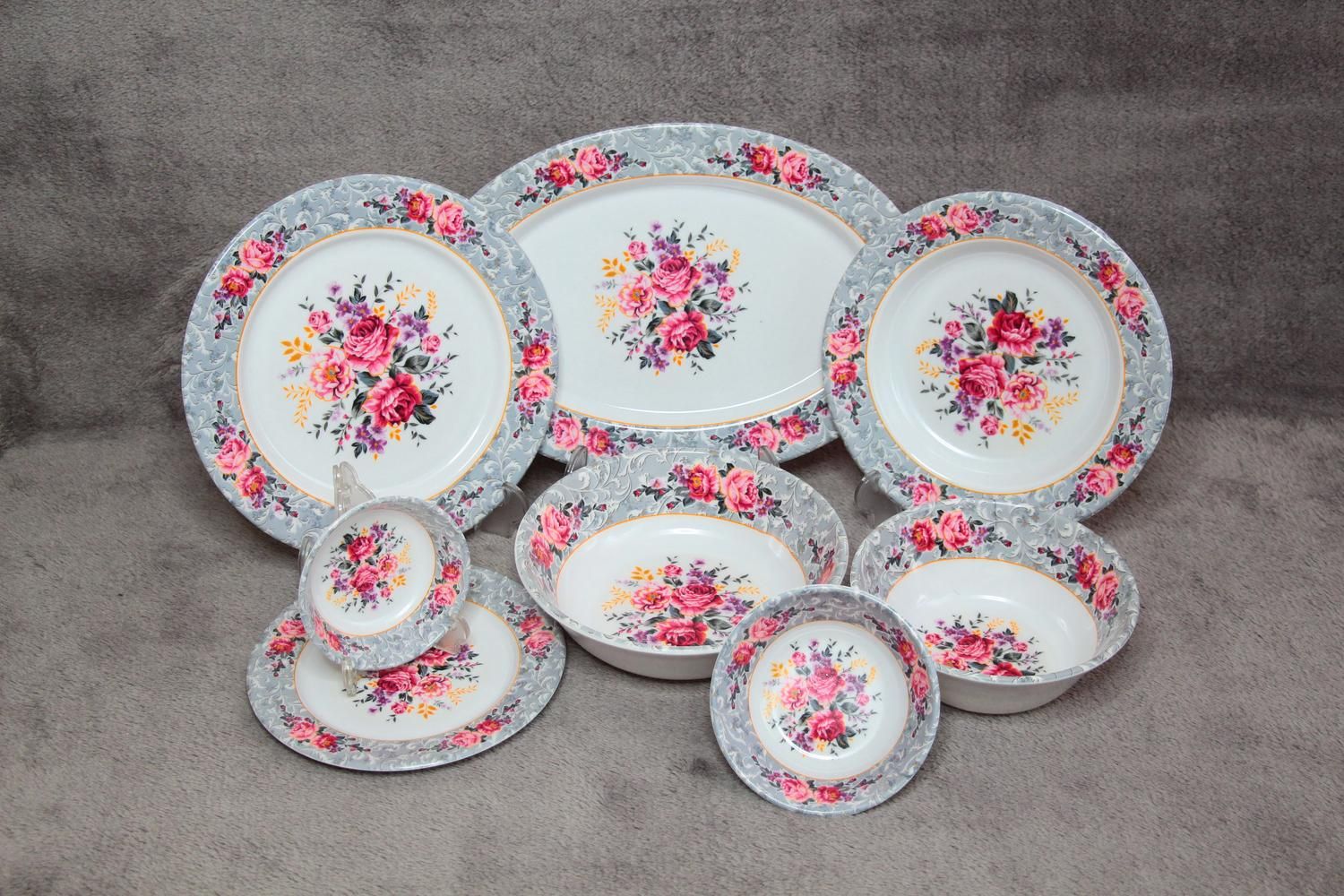 سرویس غذاخوری ملامین طرح رزیتا|ظروف سرو و پذیرایی|آفتاب, |دیوار