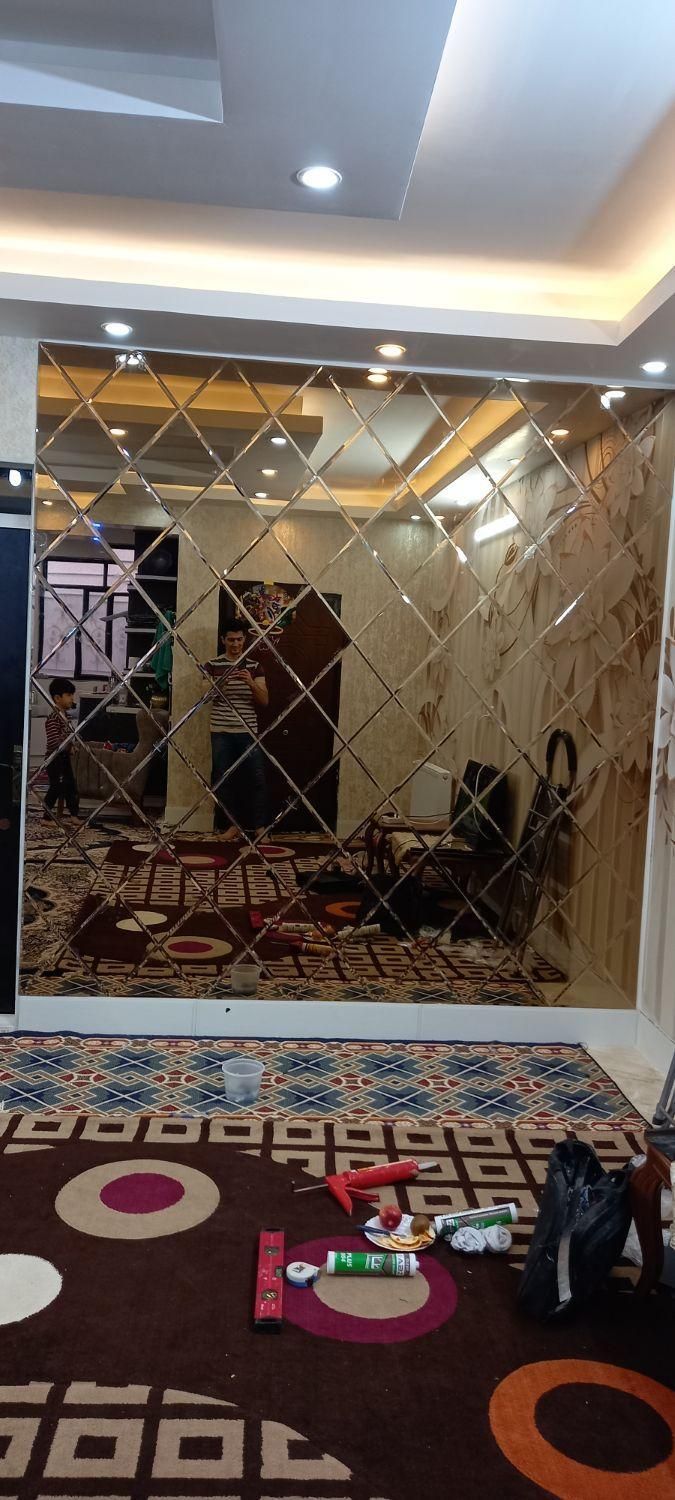 آینه دکوراتیو طرح لوزی|آینه|قم, باجک دو|دیوار