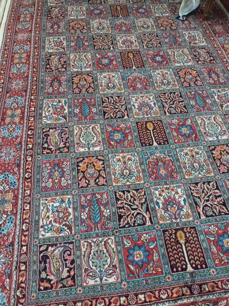 یک جفت فرش دستباف نقشه خشتی  بسیارزیبا|فرش|تهران, ائمه اطهار|دیوار