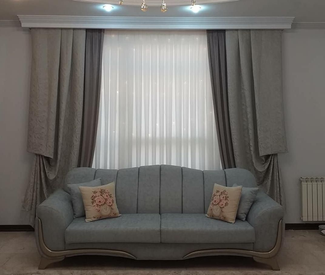 پرده پذیرایی حریر ساده ترک|پرده، رانر، رومیزی|مشهد, احمدآباد|دیوار