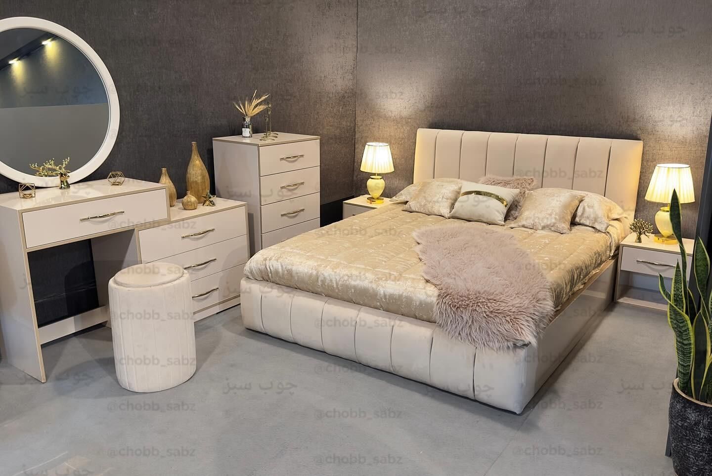 سرویس خواب مدل آوینا|تخت و سرویس خواب|قروه, |دیوار