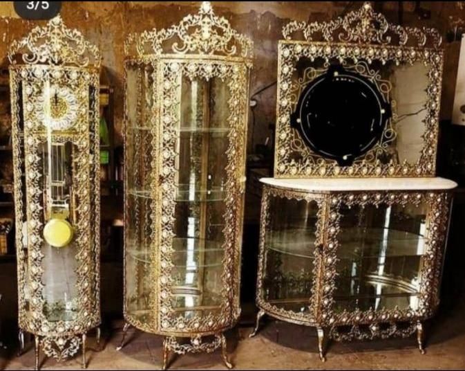 سرویس کامل برنز برنزی کنسول|بوفه، ویترین، کنسول|کرج, حصارک بالا|دیوار