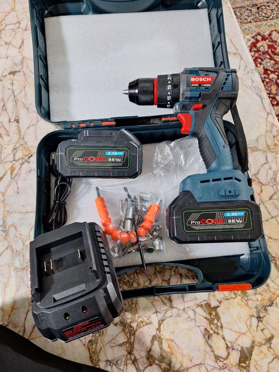 دریل شارژی آلمانی BOSCH قوی براشلس دلر چکشی|ماشین‌آلات صنعتی|مشهد, امیرآباد (بصیرت)|دیوار