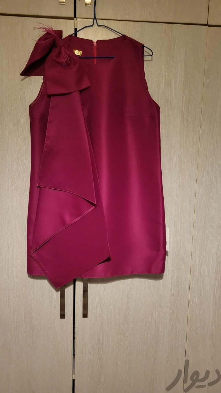لباس مجلسی تولد پاپیون دار فری سایز سرخابی ارغوانی|لباس|تهران, نیاوران|دیوار