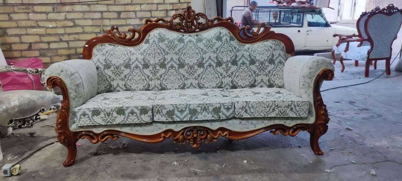 مبل دسته چوبی افسون سلطنتی تولیدی حیدری|مبلمان خانگی و میز عسلی|قم, امامزاده ابراهیم|دیوار