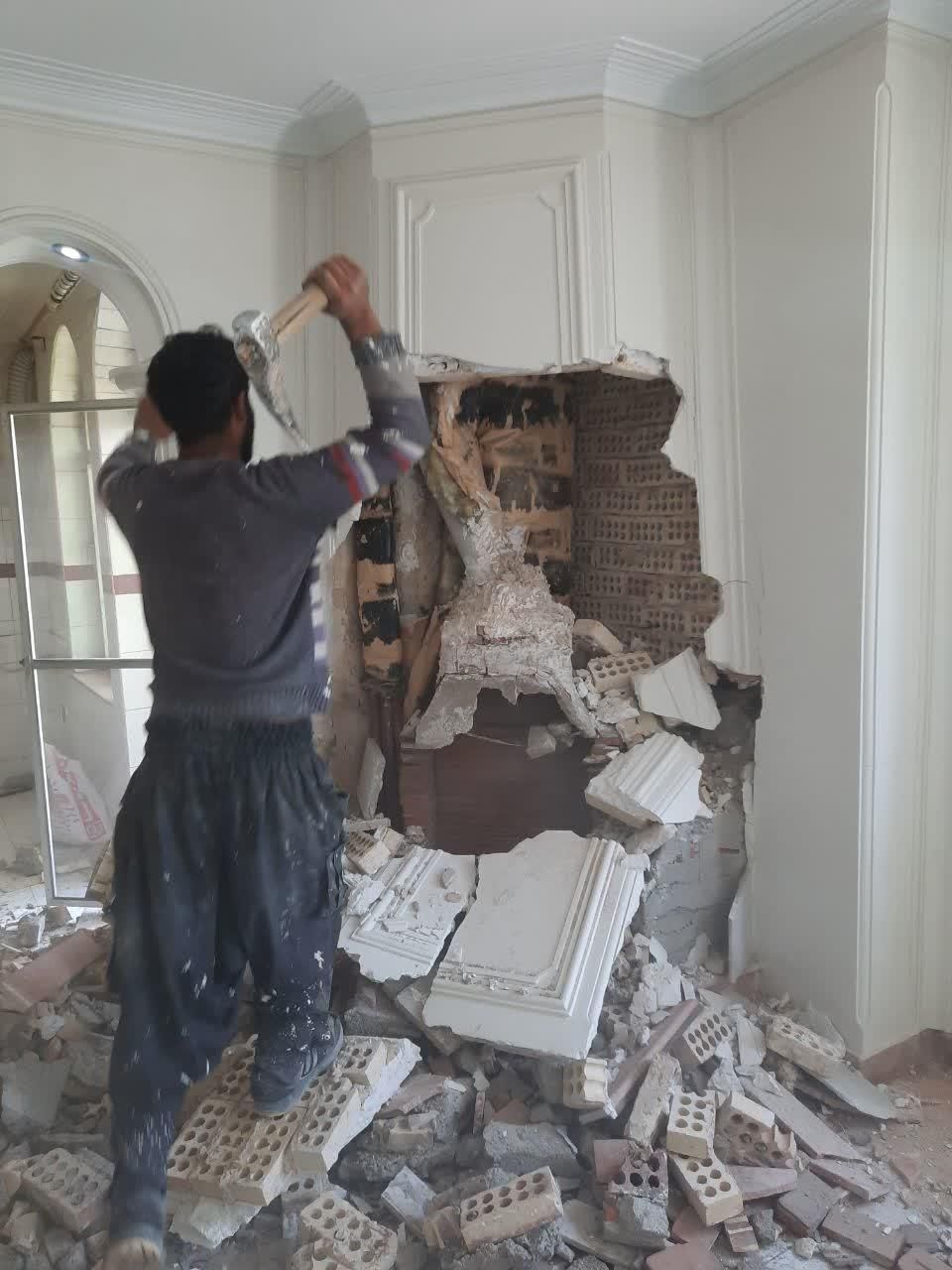 گچکاری خورده کاری( بازسازی تخریب )آرک اوپن شومینه|خدمات پیشه و مهارت|کرج, گوهردشت|دیوار