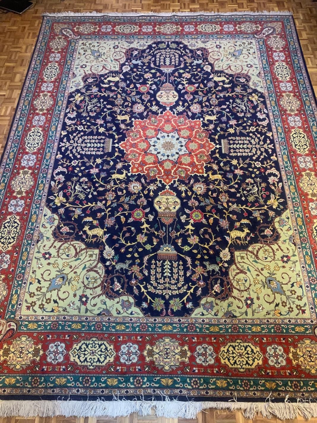 فرش دستبافت لچک ترنج تبریز ۱۲ متری (رنگ گیاهی)|فرش|تهران, گاندی|دیوار