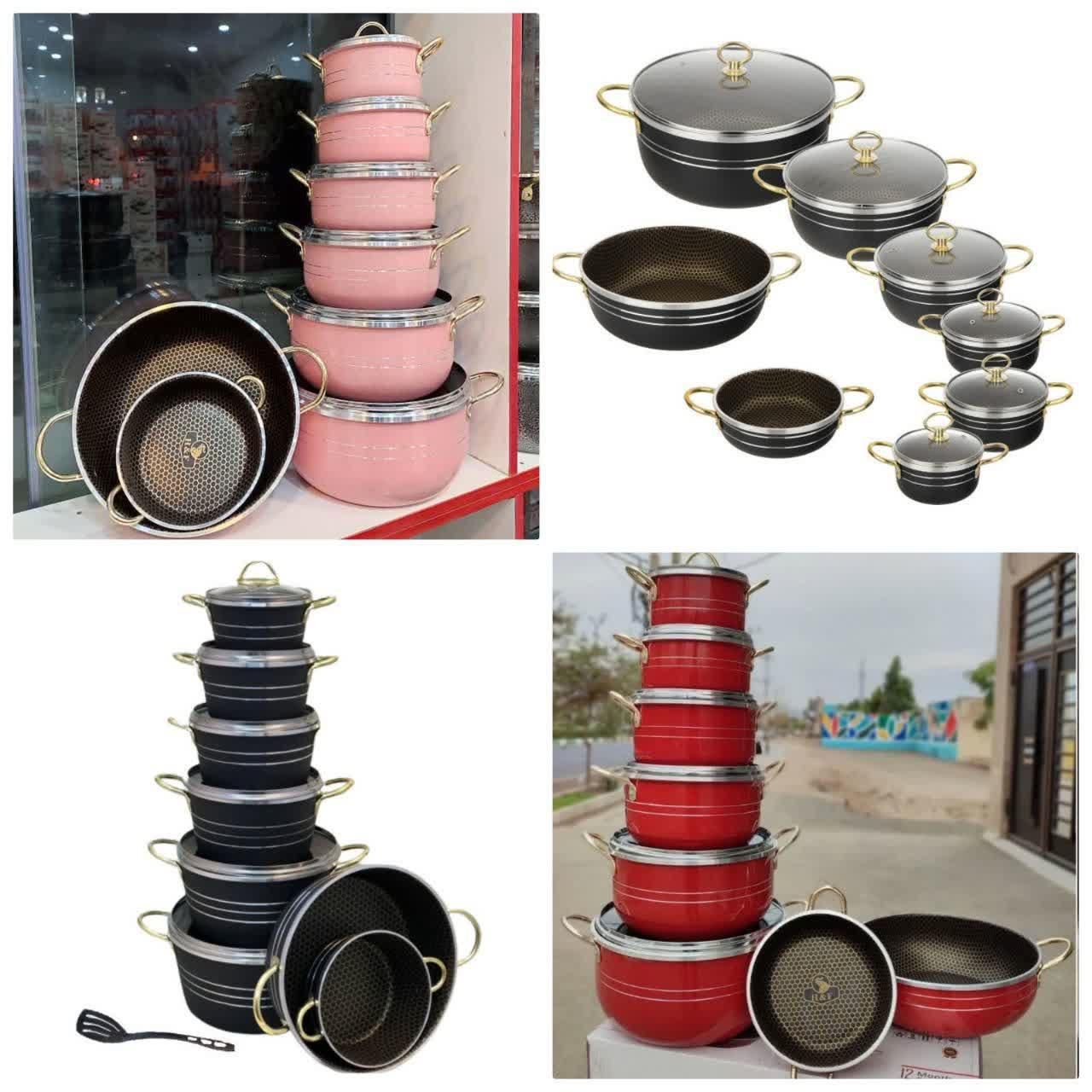 سرویس قابلمه مدل2026 چُدن کف زنبوری FORJ جدید|ظروف پخت‌وپز|یزد, |دیوار