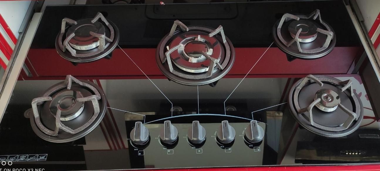 گاز رومیزی جنرال شیشه ای5شعله|اجاق گاز و لوازم برقی پخت‌وپز|هشتگرد, هشتگرد قدیم|دیوار