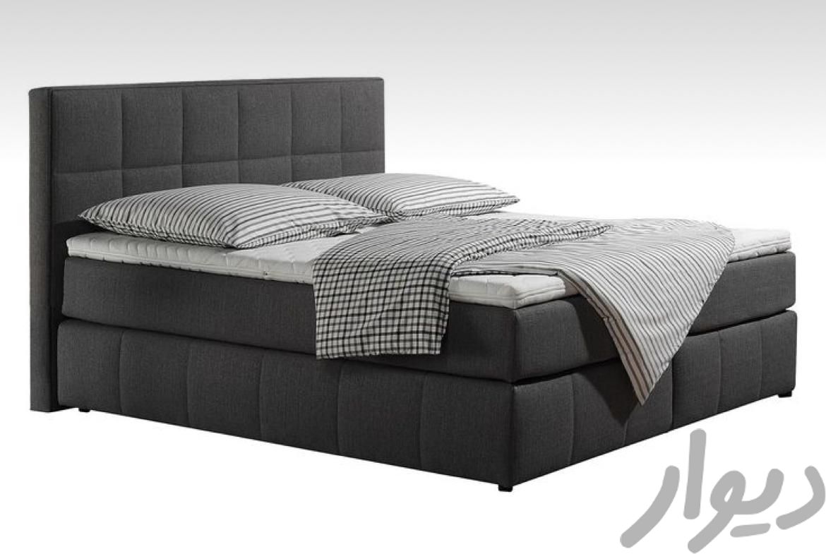 تخت خواب باکس یک و نیم نفره تاج مربعی|تخت و سرویس خواب|کرج, عظیمیه|دیوار