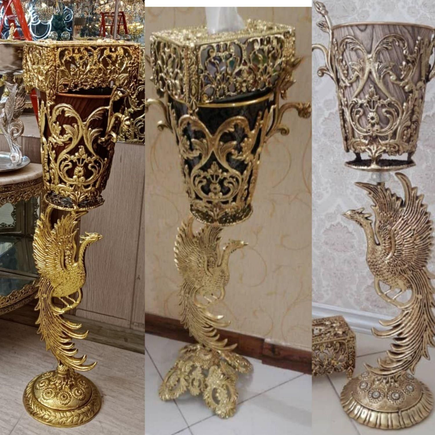 سطل وجادستمال طرح برنجی کنارسالنی طرح طاووس|صنایع دستی و سایر لوازم تزئینی|مشهد, طلاب|دیوار