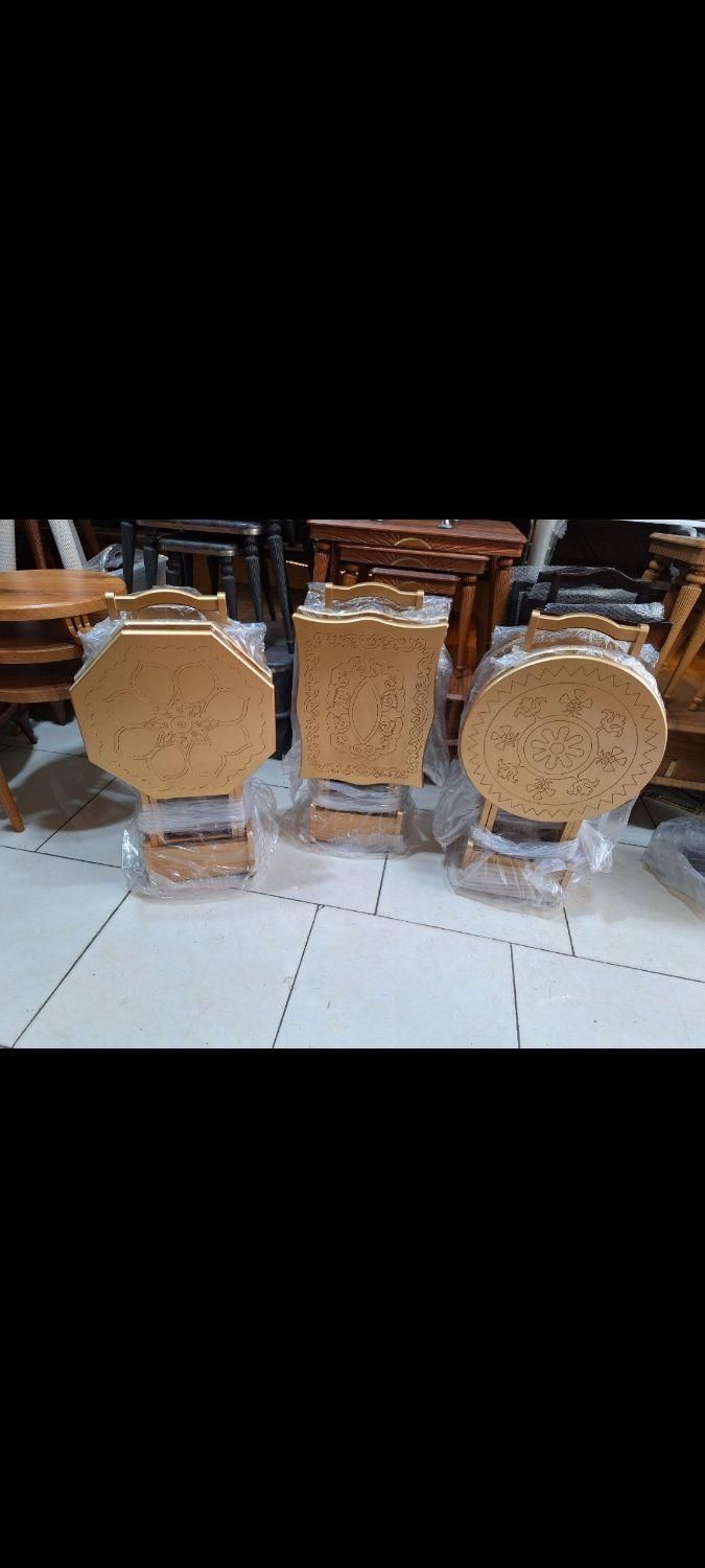میز عسلی تاشو چمدانی جلومبلی طلایی چهار عددی|مبلمان خانگی و میز عسلی|تهران, فلسطین (میدان انقلاب)|دیوار