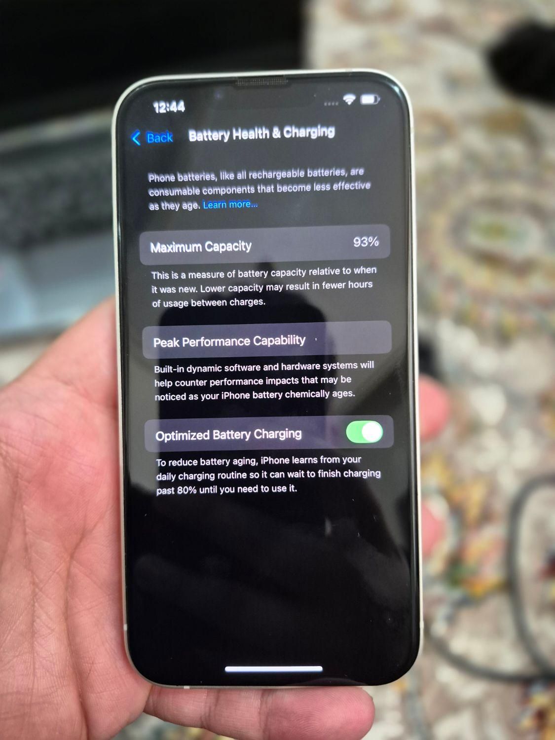 اپل آیفون iPhone 13 معمولی با حافظهٔ ۱۲۸ باتری۹۳|موبایل|تهران, باغ فیض|دیوار