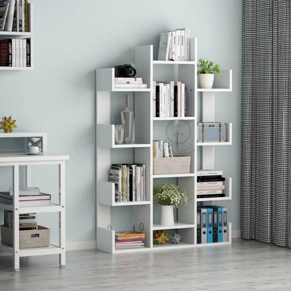 بوفه و کتابخانه مدل کاکتوس ۲ سفید|کتابخانه، شلف، قفسههای دیواری|تبریز, |دیوار