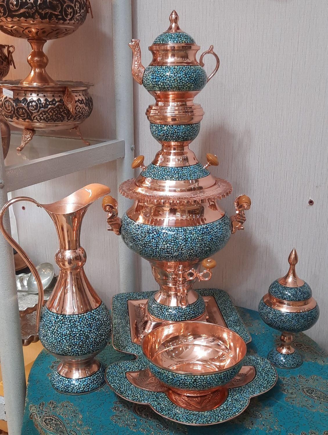 سماور مس وفیروزه کوب اعلا|صنایع دستی و سایر لوازم تزئینی|اصفهان, ارزنان|دیوار