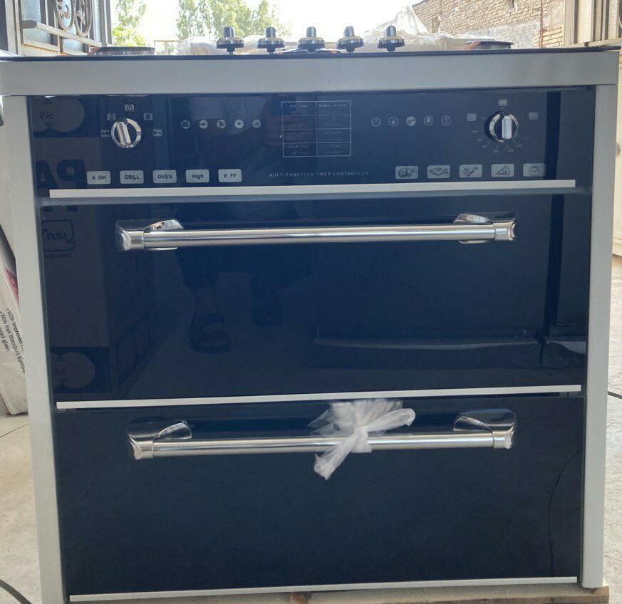 اجاق گاز پنج 5 شعله شیشه نشکن طرح فر|اجاق گاز و لوازم برقی پختوپز|قرچک, فردیس|دیوار