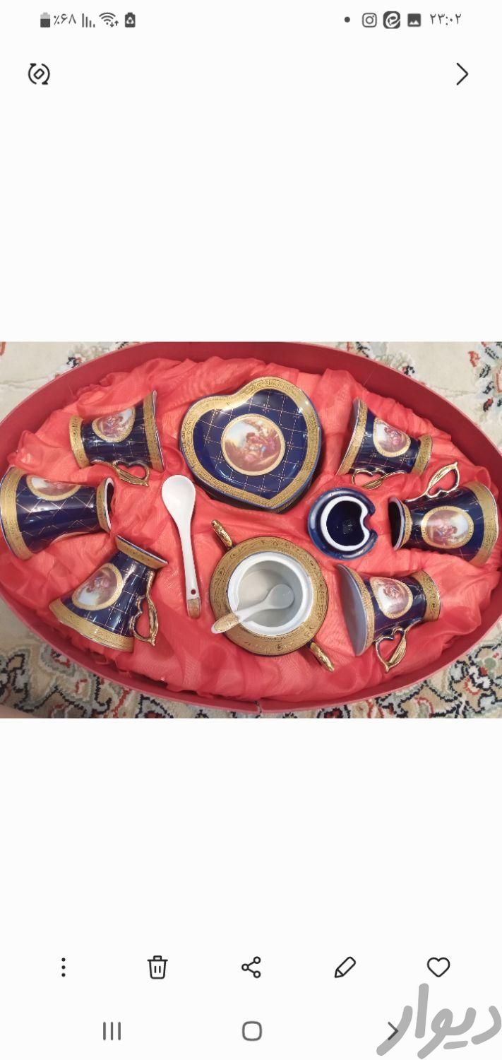 سرویس قهوه خوری سرمه ای نوژاپنی|ظروف سرو و پذیرایی|تهران, تهران‌نو|دیوار