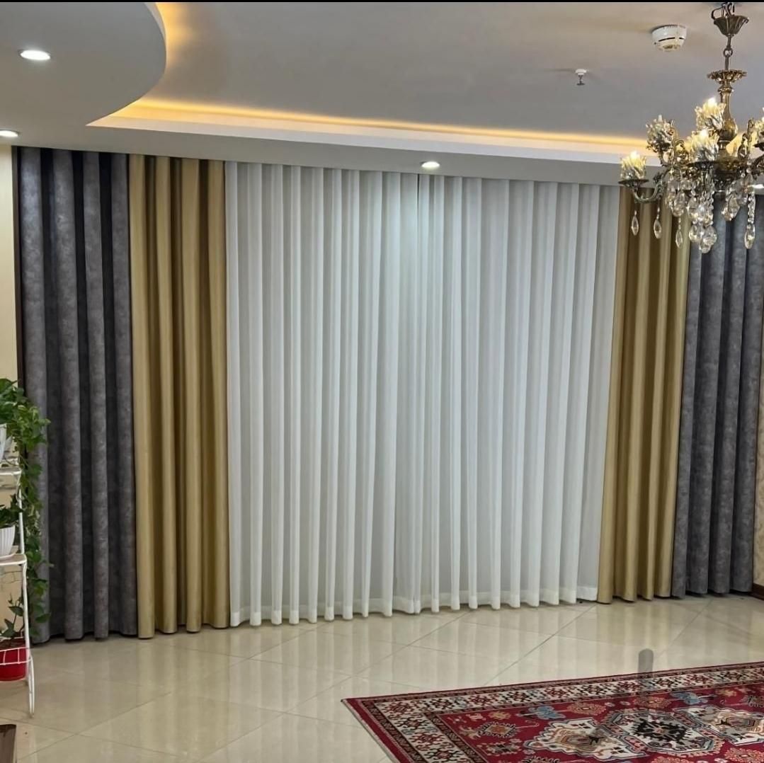 پانج شده حریربدون نیاز به آستر و پانچ شده مخمل|پرده، رانر، رومیزی|مشهد, سجادیه|دیوار