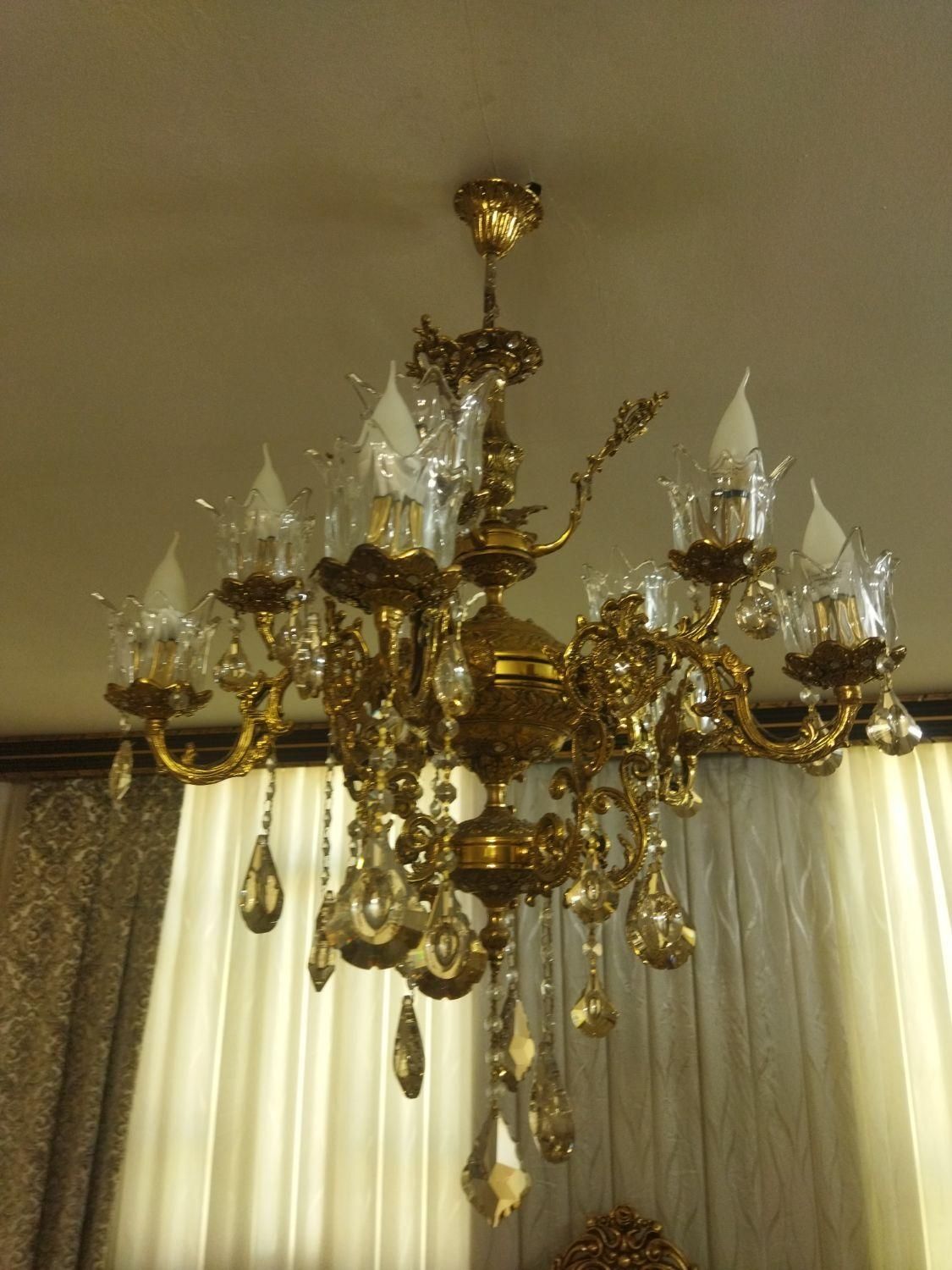 لوستر برنجی|لوستر و چراغ آویز|گلستان (تهران), |دیوار