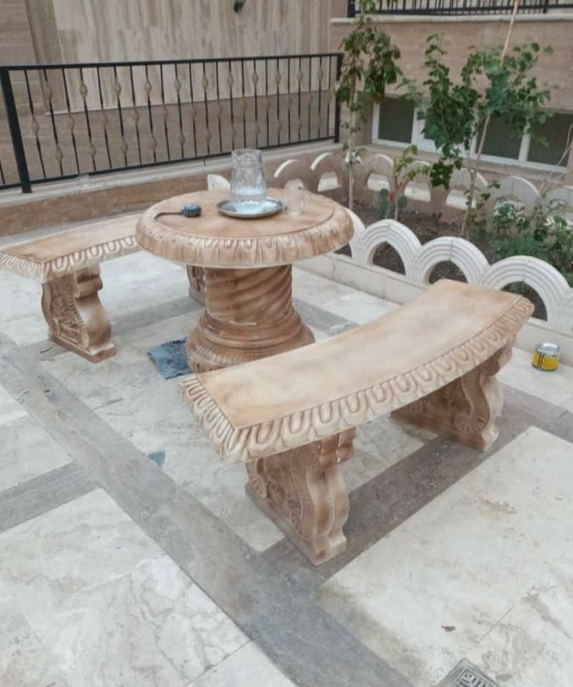 نیمکت میز صندلی سیمانی بتنی مبلمان شهری|صندلی و نیمکت|قم, زاویه|دیوار